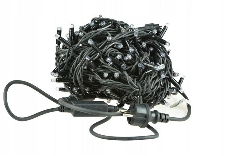 LAMPKI CHOINKOWE LED 200 GRUBY KABEL + Flash 18m
