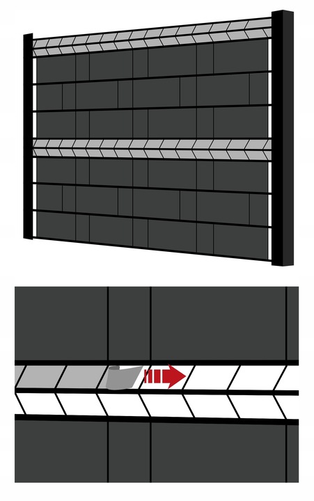 TAŚMA OGRODZENIOWA 19cmx50m +UV OSŁONA NA OGRODZENIA PANELOWE PŁOT SZARA