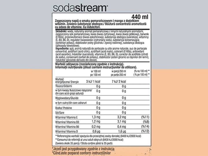 6x SYROP SODASTREAM KONCENTRAT 6 SMAKÓW DO SATURATORA 9L NAPOJU z 440ml