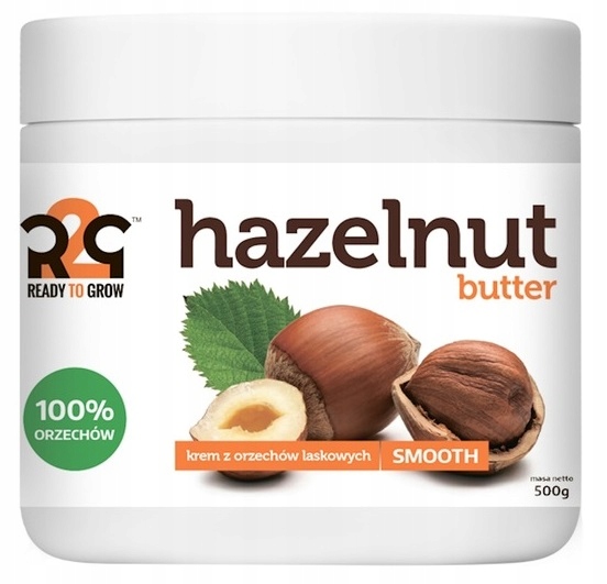 R2G Masło z Orzechów Laskowych 100% Orzechy Laskowe Smooth Gładkie 500g