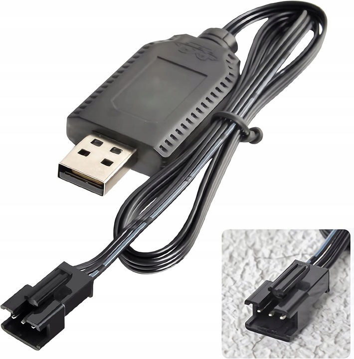 Kabel ładowarki USB ze złączem wtykowym SM-3P do akumulatora 2S 7.4V LiPo
