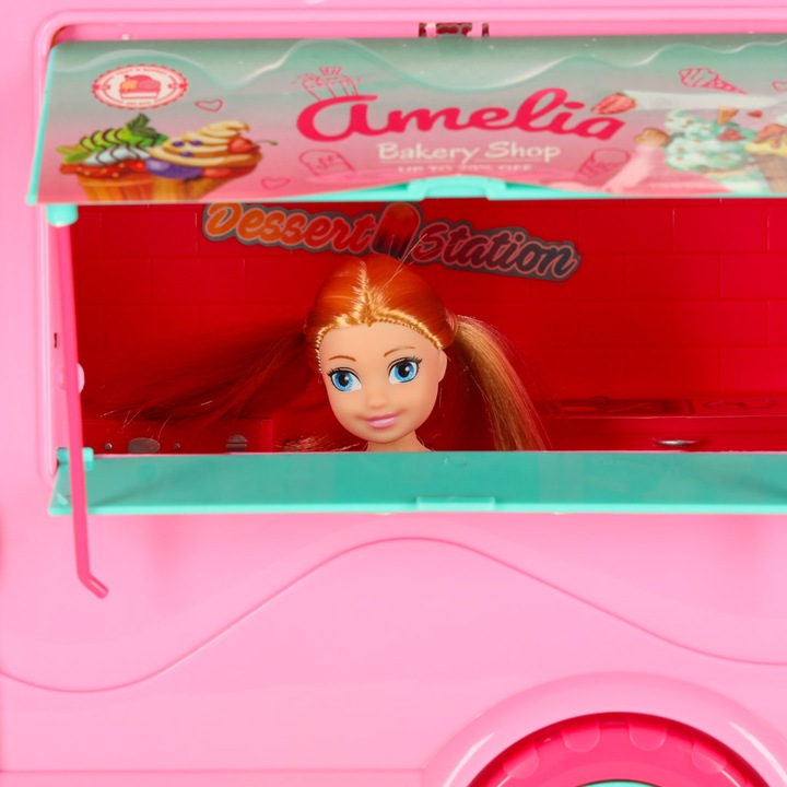 SAMOCHÓD DLA LALEK FOOD TRUCK KAMPER CAMPER ZESTAW 21 ELEMENTÓW DLA DZIECI