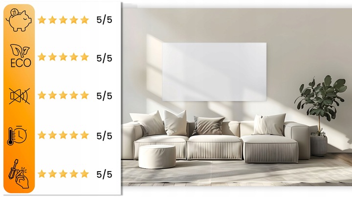 Grzejnik na podczerwień promiennik 720W panel grzewczy pilot WiFi aplikacja