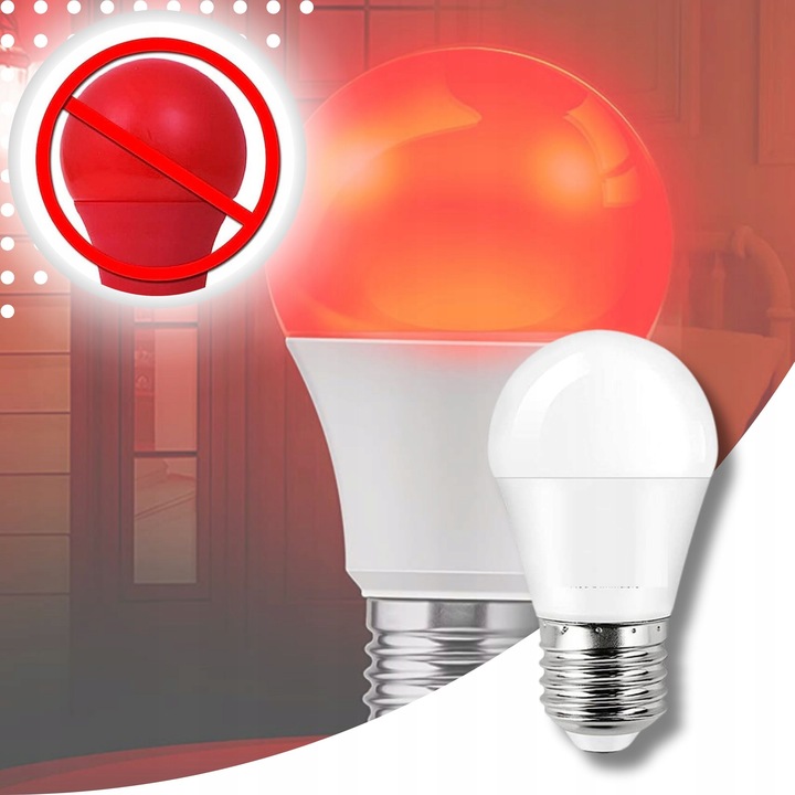 ŻARÓWKA LED E27 CZERWONA ŻARÓWKI LED OZDOBNA DEKORACYJNA ZDROWY SEN