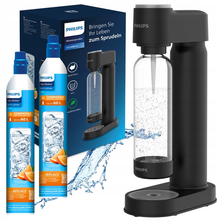 Saturator do gazowania wody PHILIPS cylinder do gazowania, 2 x butla CO2