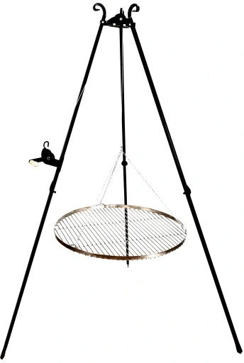 GRILL na OGNISKO nierdzewka ruszt 70cm trójnóg