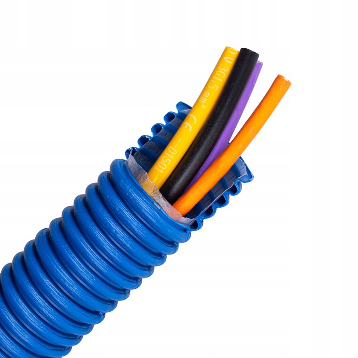 RURA KARBOWANA AROT 40mm 50m PESZEL DO ZIEMI Z PILOTEM NIEBIESKA DVR RDG