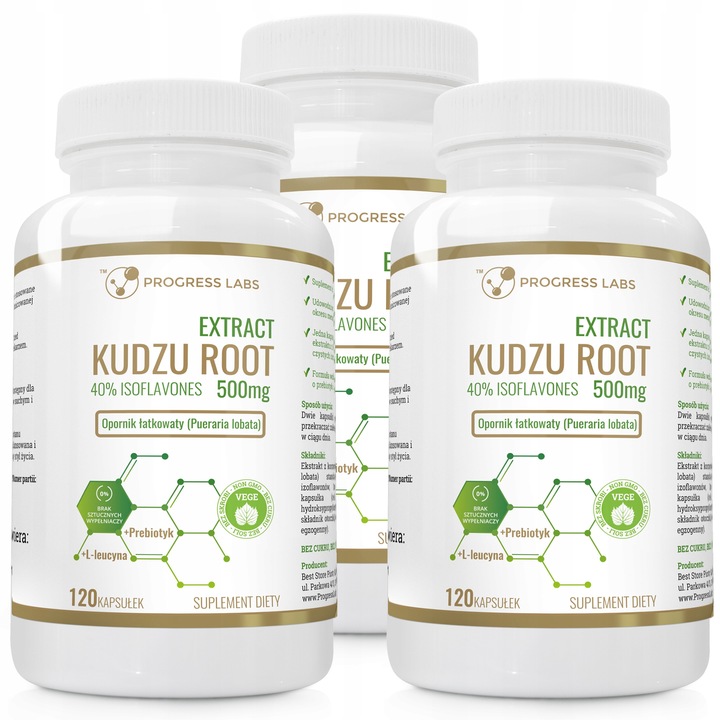 KUDZU ROOT Extract 500mg 40% isoflavones 3x120kaps