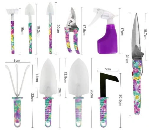 ZESTAW NARZĘDZI OGRODNICZYCH DLA KOBIET WALIZKA NARZĘDZIA OGRODNICZE 10 el.