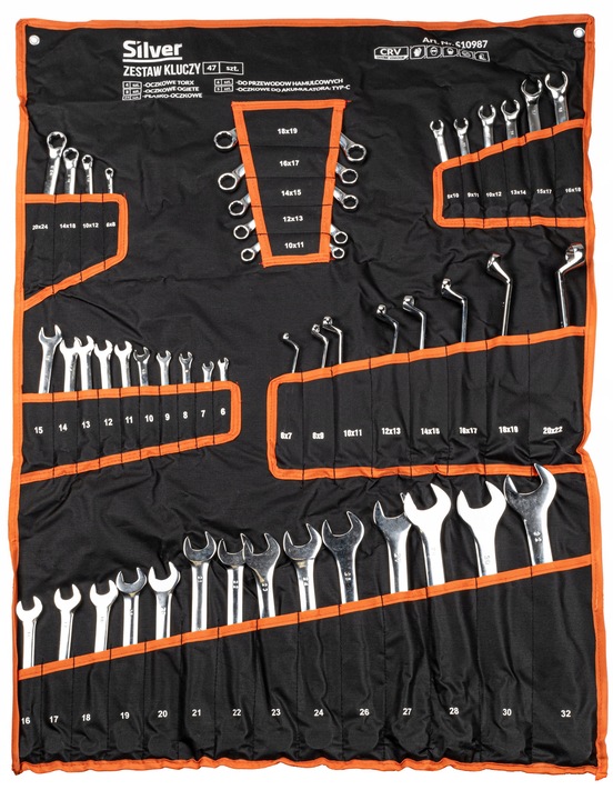 KLUCZE PŁASKO OCZKOWE 6-32 TORX ZESTAW NA PŁACHCIE PŁACHTA 47 ELEMENTY
