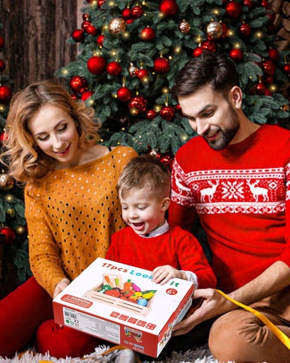 DREWNIANE WARZYWA I OWOCE DO KROJENIA W SKRZYNCE NA MAGNES DLA DZIECI XXL