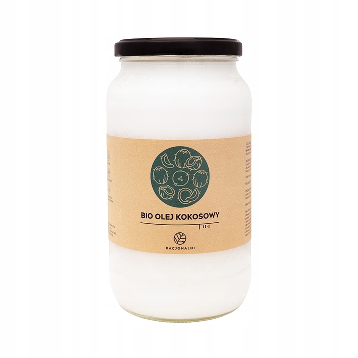 BIO Olej kokosowy 1 l Racjonalni NIERAFINOWANY tłoczony na zimno!