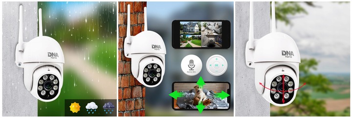 KAMERA WIFI IP SMART ZEWNĘTRZNA OBROTOWA FULL HD 2MP 1080p ZOOM 4x DETEKCJA