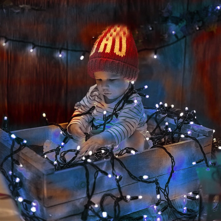 LAMPKI CHOINKOWE 300 LED ZEW/WEW Światełka Świąteczne ZIMNE choinka