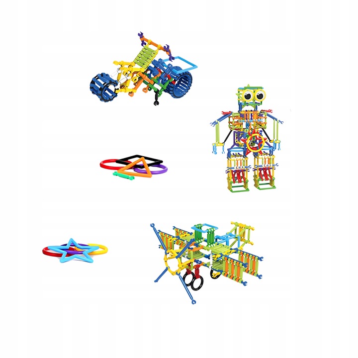 Klocki Małych Geniuszy Słomki Konstrukcyjne 869 el Edukacyjne Dla Dzieci