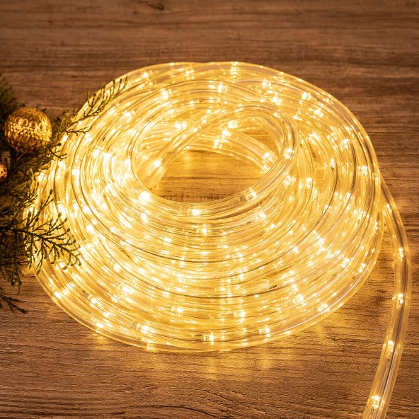 WĄŻ LED ŚWIETLNY 10 METRÓW 240 LED CIEPŁA BARWA TIMER