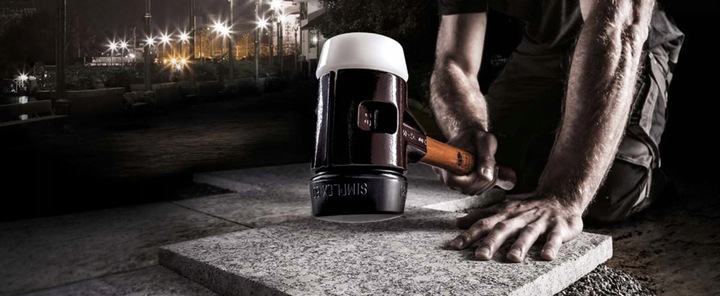 Młotek brukarski z miękkim bijakiem gumowy SIMPLEX 80mm 2,9kg HALDER