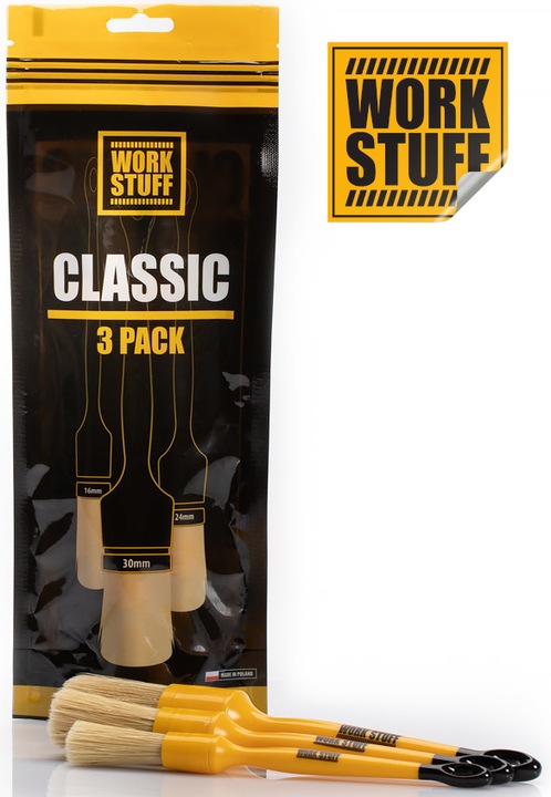 WORK STUFF DETAILING BRUSH CLASSIC 3 PACK PĘDZELKI