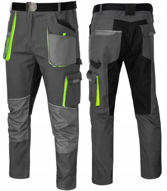 SPODNIE ROBOCZE MĘSKIE BOJÓWKI ELASTYCZNE WZMACNIANE STRETCH DO PASA BHP