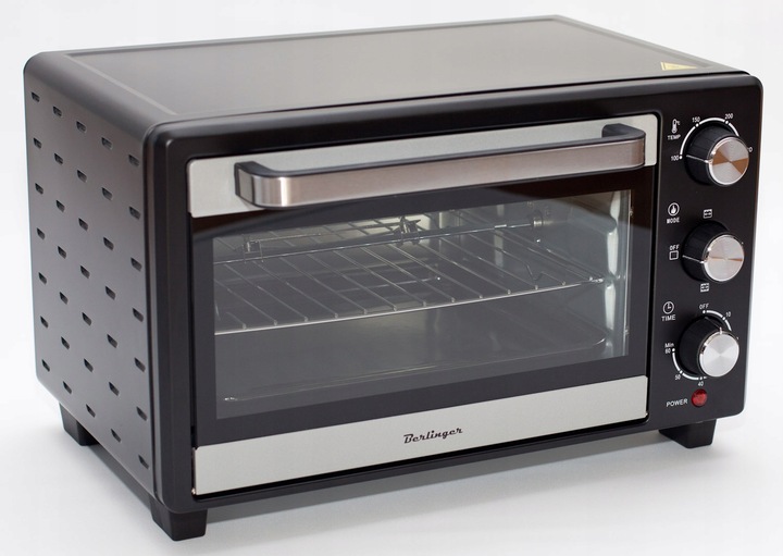 MINI PIEKARNIK ELEKTRYCZNY WOLNOSTOJĄCY 25L BERLINGER GRILL ROŻNO PRZENOŚNY