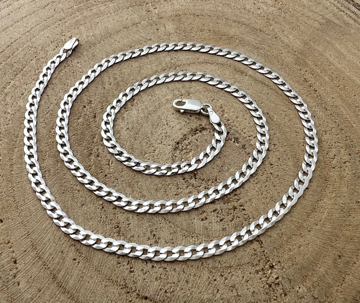 Łańcuszek męski srebrny pancerka 4 mm 55 cm srebro 925 dedykacja na prezent