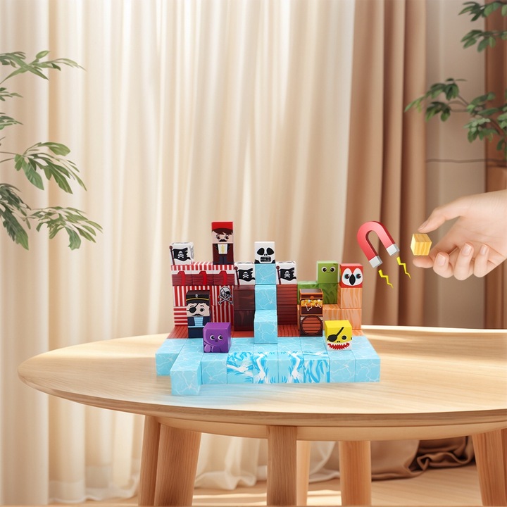 KLOCKI MAGNETYCZNE SZEŚCIANY DLA DZIECI 100 KLOCKÓW MODUŁY EDUKACYJNE STEM