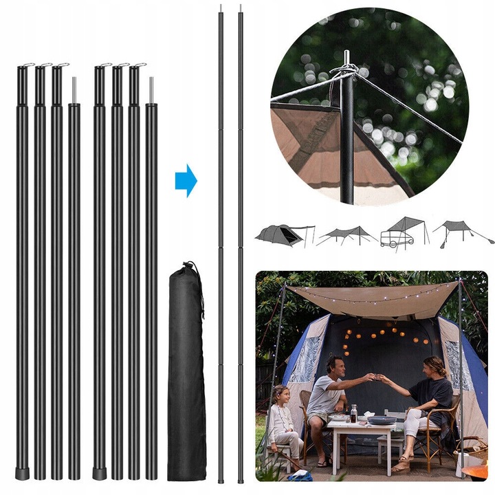 2X 2M TYCZKI NAMIOTOWE TELESKOPOWY REGULOWANY TYCZKA DO BALDACHIMU