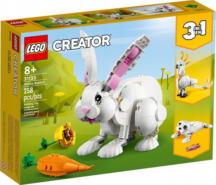 KLOCKI LEGO CREATOR 31133 BIAŁY KRÓLIK PAPUGA FOKA NOWY DLA DZIECI + TORBA