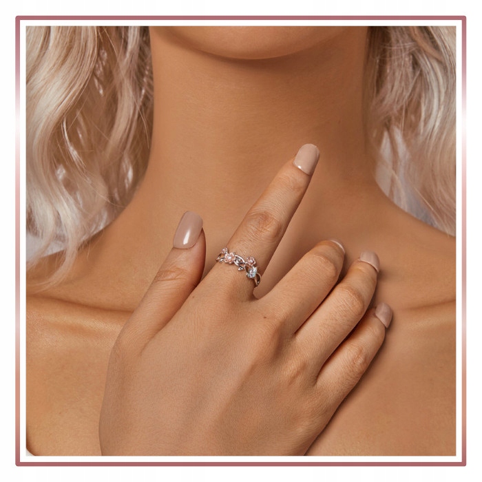 Srebrny Pierścionek Otwarty ZAPACH WIOSNY S925