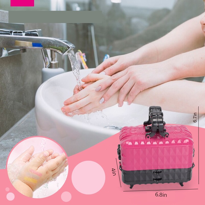 ZESTAW KOSMETYKÓW DO MAKIJAŻU I PAZNOKCI KUFEREK MAKE UP PREZENT DLA DZIECI