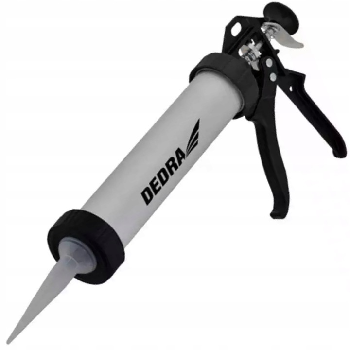 DEDRA WYCISKACZ PISTOLET DO SILIKONU MAS TUBOWY 600ML ALUMINIOWY 1201-11