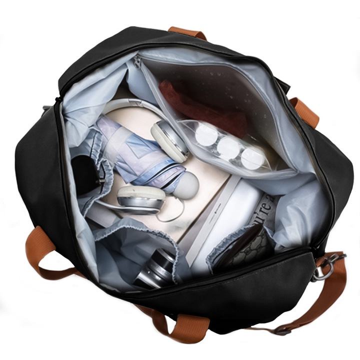 Torba Podróżna DUŻA Sportowa Bagaż Podręczny Turystyczna Wodoodporna Czarna