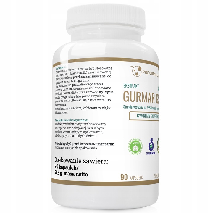Gurmar GS4 Ekstrakt 75% ZMNIEJSZA APETYT 90kap