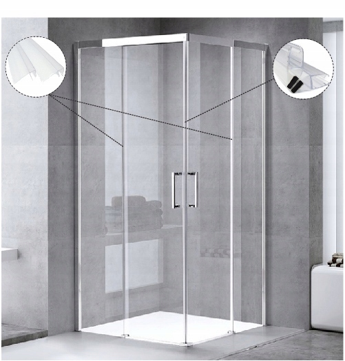 2x USZCZELKA DO KABINY PRYSZNICOWEJ MAGNETYCZNA 45° 90° SZYBA 5 6MM 185CM