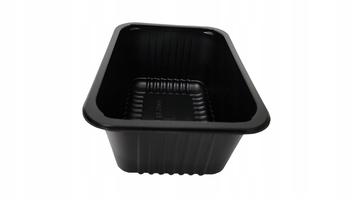 Pojemnik PP czarny do sałatek surówek dań gorących 1400ml z wieczkiem 40szt