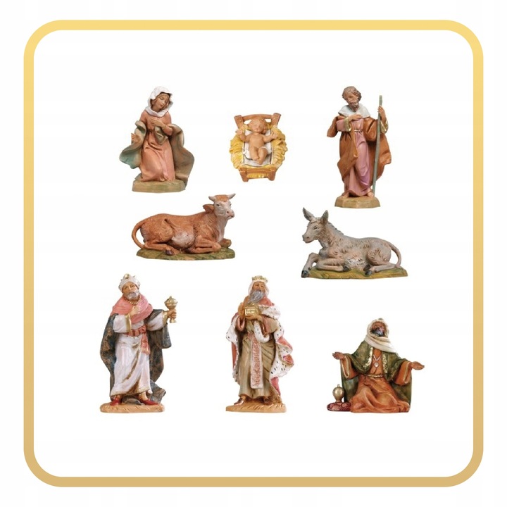 FIGURY DO SZOPKI BOŻONARODZENIOWEJ ŚWIĄTE ORYGINALNE FONTANINI 8 SZTUK 12CM