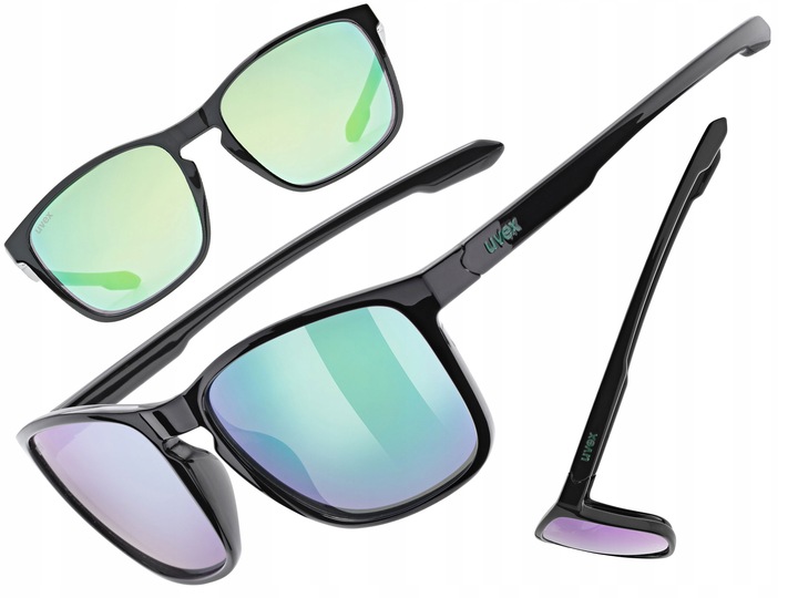 Okulary rowerowe UVEX LGL 52 black (mirror green) S3