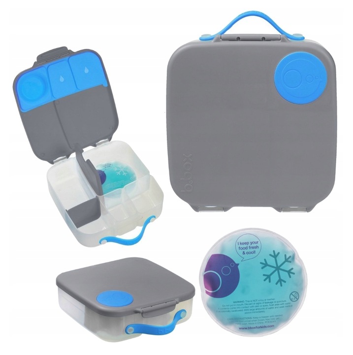 B.BOX Lunchbox pojemnik śniadaniówka BLUE SLATE 2000ml Pudełko szkolne 2L