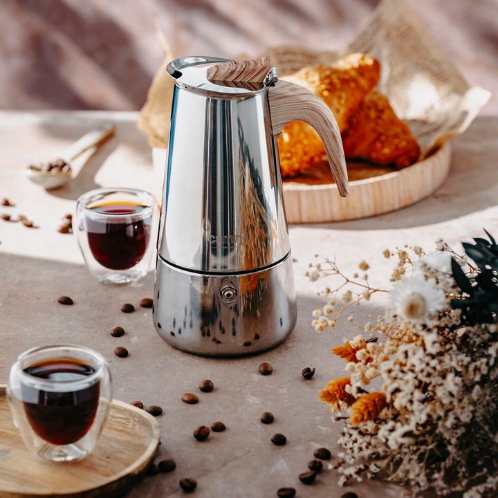 Kawiarka Zaparzacz do kawy 450ml Działa na indukcji, Gaz, Stalowa Camry