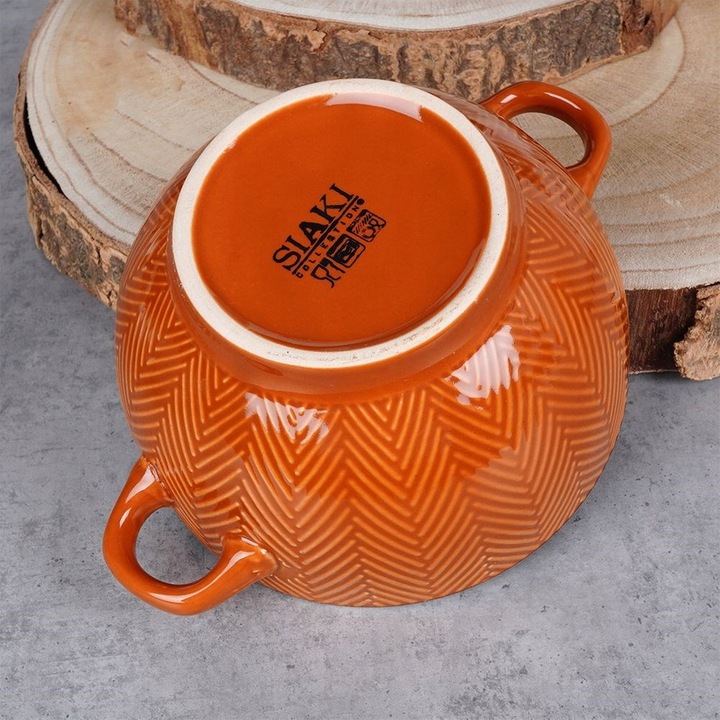 4x Miski BULIONÓWKI miseczki na zupę gulasz płatki z uszami uchwytami 620ml