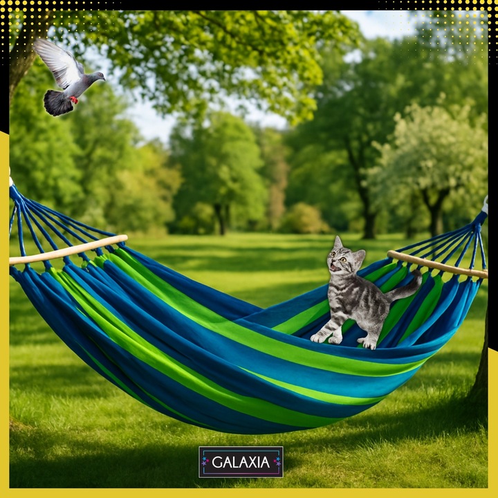 HAMAK OGRODOWY DWUOSOBOWY XXL 260x150 2 Osobowy Turystyczny Z DRĄŻKIEM DUŻY