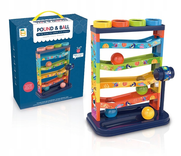 TOR ZJEŻDŻALNIA DLA PIŁECZEK MŁOTEK ZRĘCZNOŚCIOWA ZBIJAK GRA WBIJ PIŁKĘ