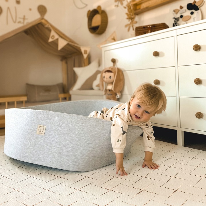 Suchy Basen z Kulkami 90x30 dla Dzieci Szary Smart 200 piłek MISIOO