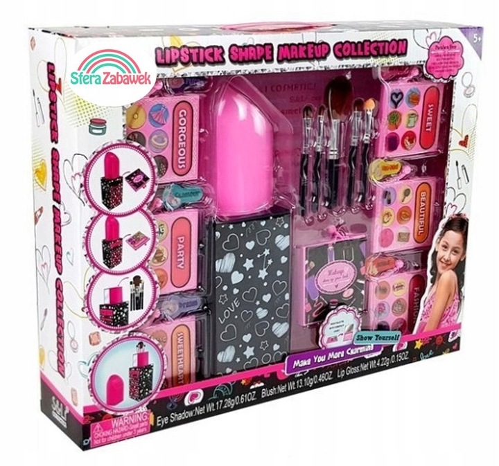 KUFEREK ZESTAW KOSMETYKÓW DO MAKIJAŻU PIĘKNOŚCI TOALETKA DO MAKIJAŻU DLA DZ