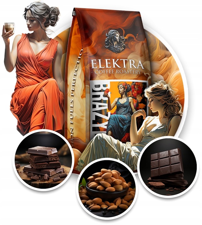 Kawa Ziarnista BRAZYLIA- CREMA - ŚWIEŻO PALONA 2x1kg -PALARNIA KAWY ELEKTRA