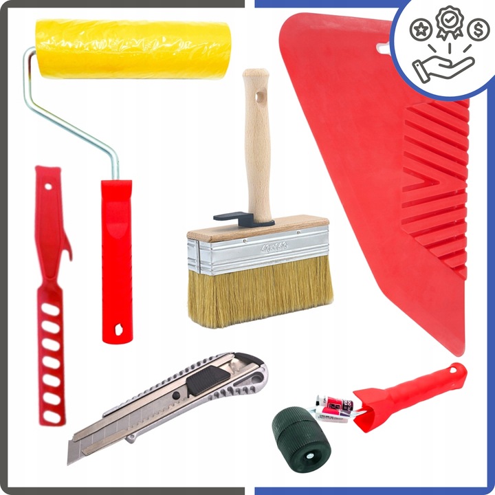 Zestaw Do Tapetowania Komplet Narzędzi Do Położenia Tapety 6 ELEMENTÓW