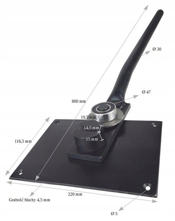 Giętarka do prętów zbrojeniowych strzemion drutu do fi 12mm łożyskiem