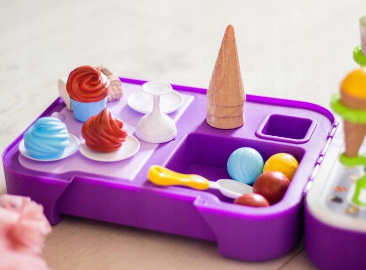 SKLEP LODZIARNIA 3w1 KUCHNIA WALIZKA LODY ZESTAW CUKIERNIA SŁODKOŚCI WOOPIE