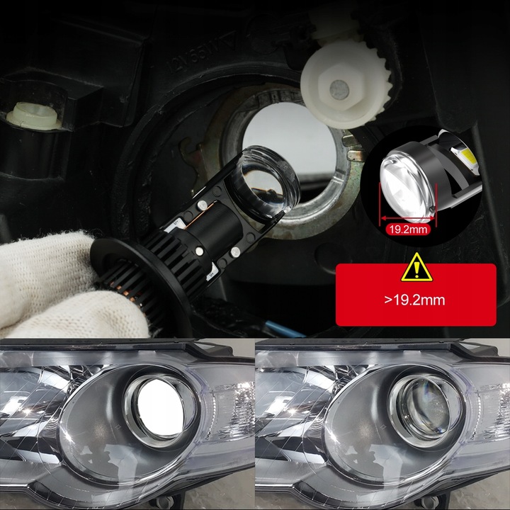 ŻARÓWKI LED H7 RETRIFY S&D PROJECTOR 100% IDEALNE ODCIĘCIE SOCZEWKA FISHEYE