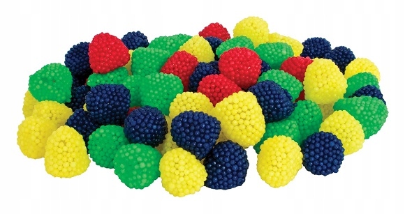 Żelki malinki kolorowe 1 kg w opakowaniu foliowym
